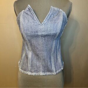 Zara Dark Denim Corset Top